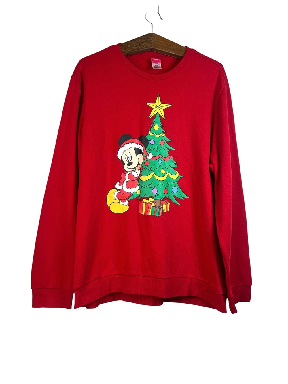 Disney Mickey Mouse Christmas Tree Sweatshirt Red Holidays Unisex Size 2XL